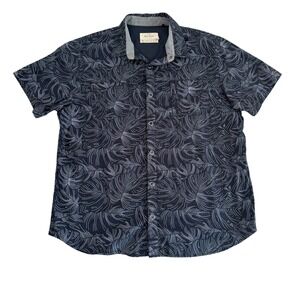 Old Ranch XL Navy Floral‎ Ring Snap Organic Cotton Back Vents Men's Colm Shirt